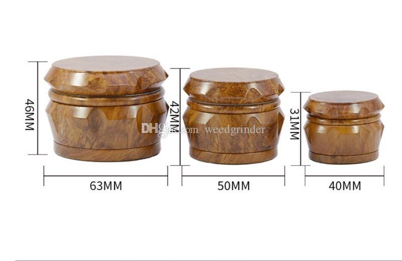 Newest 40mm 50mm 63mm concove Wood tobacco grinder high quality diamond smoking herb grinder with CNC metal tooth