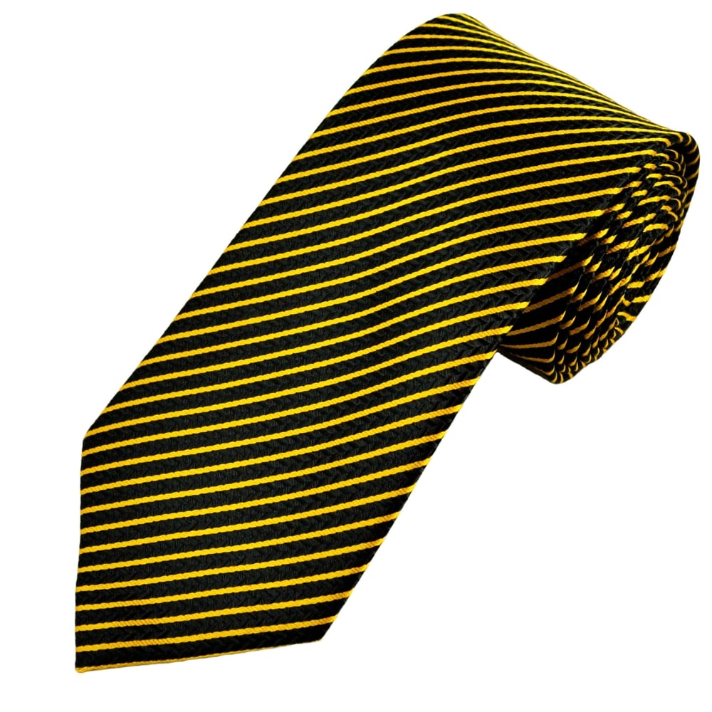 Black Chevron & Gold Striped Men's Tie