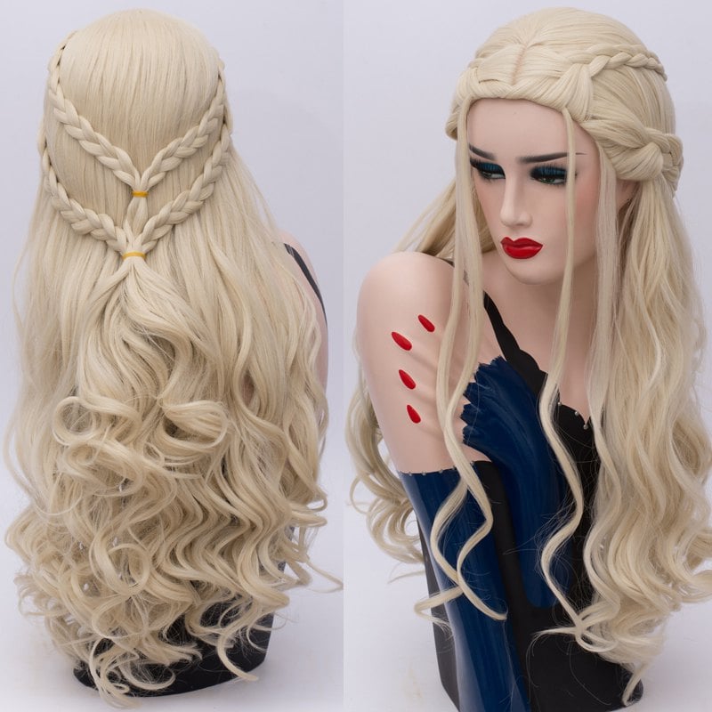 Long Braids Wavy Synthetic Game of Thrones Daenerys Targaryen Cosplay Wig
