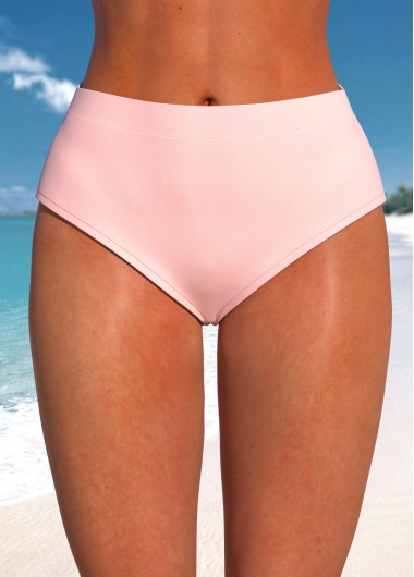 ROTITA Light Pink Mid Waisted Bikini Bottom