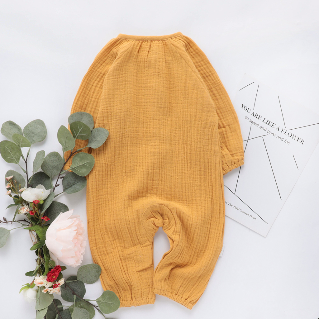 Baby Boy / Girl Solid Cardigan Design Long-sleeve Jumpsuit