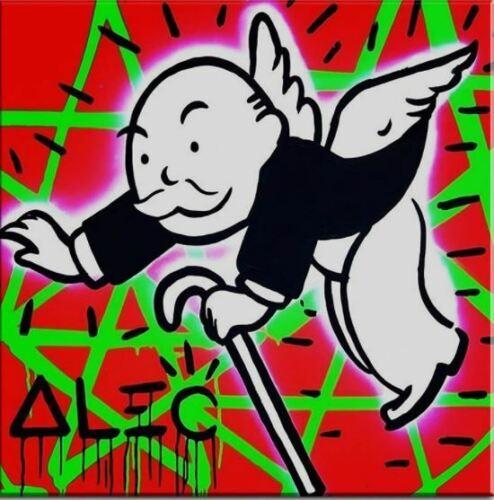 alec monopoly oil painting on canvas graffiti art iconic angel rich man home decor handpainted &hd print wall art canvas pictures 191101