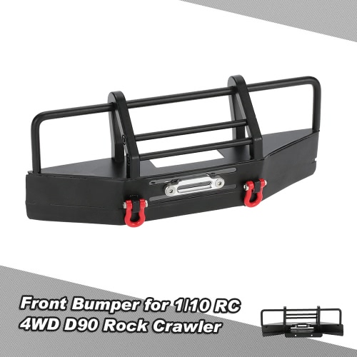 Metal Front Bumper with Trailer Buckle for 1/10 RC4WD D90 Axial SCX10 RC Rock Crawler