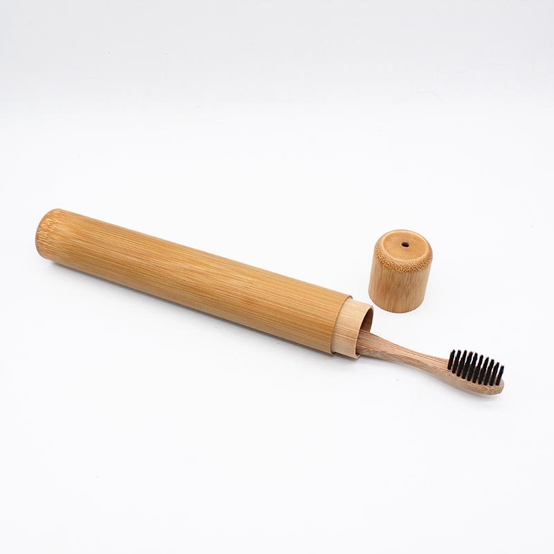 Natural Bamboo Toothbrush with Natural Bamboo Tube Eco Friendly Travel Case Bamboo Toothbrush and Tube Portable Travel Packing