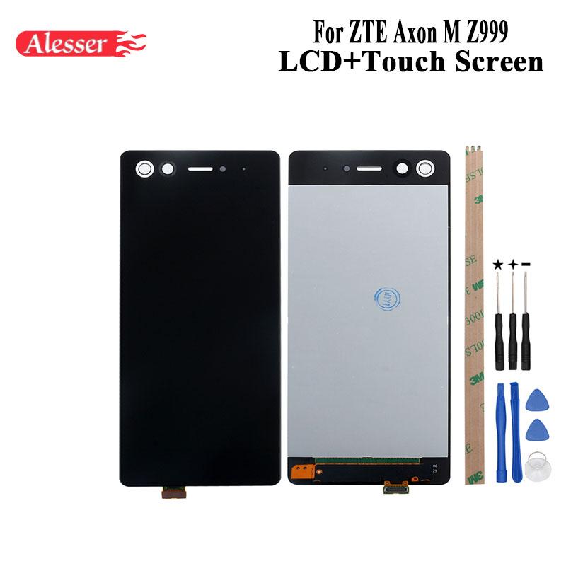 Alesser For ZTE Axon M Z999 LCD Display and Touch Screen Assembly Repair Parts With Tools And Adhesive For ZTE Axon M Z999 Phone