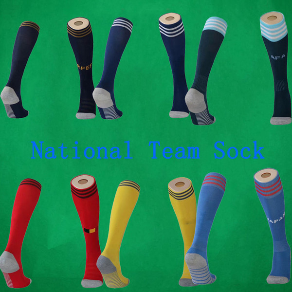 2020 mexico soccer socks spain knee high cotton football stocking argentina sport socks mens thicken towel bottom 20 21 belgium long hose