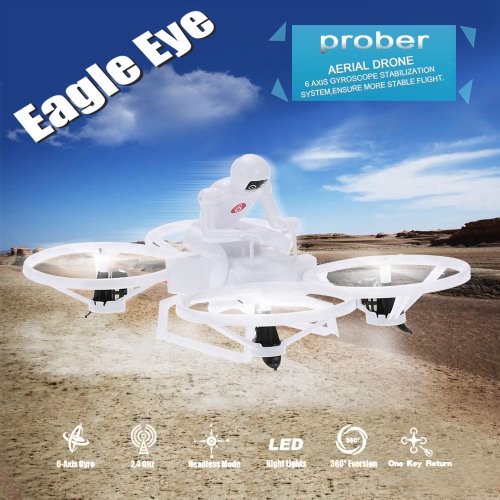 Original crear juguetes E902 2.4G 4 canales giroscopio de seis ejes Prober abejón aéreo Flips 3D CF modo Auto-retorno RTF RC Quadcopter