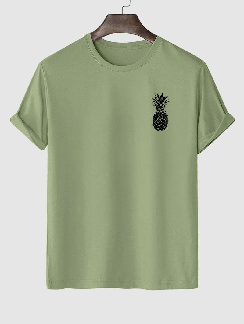 Tropical Pineapple Pattern Classic T-shirt L Light green