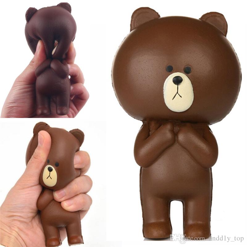 Brown Bear Squishy Animal Squishies Kawaii Cartoon Rebound Cute Scented Toys Slow Rising Imitation Free Shipping SQU031