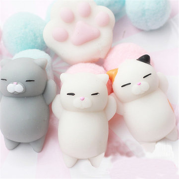 3pcs Lovely Mochi Cat Squishy Healing Toy