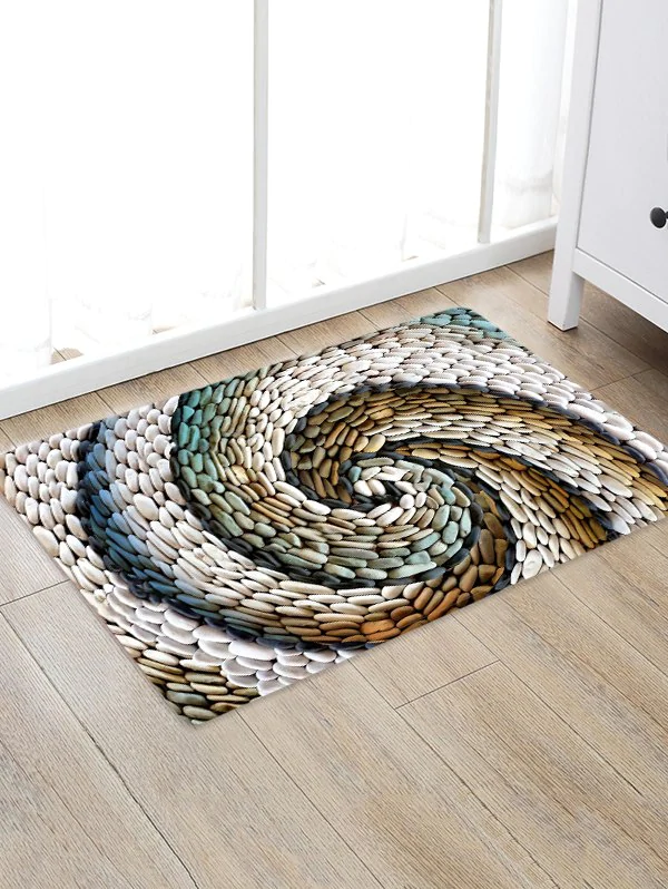 Spiral Stone Board Pattern Water Absorption Area Rug