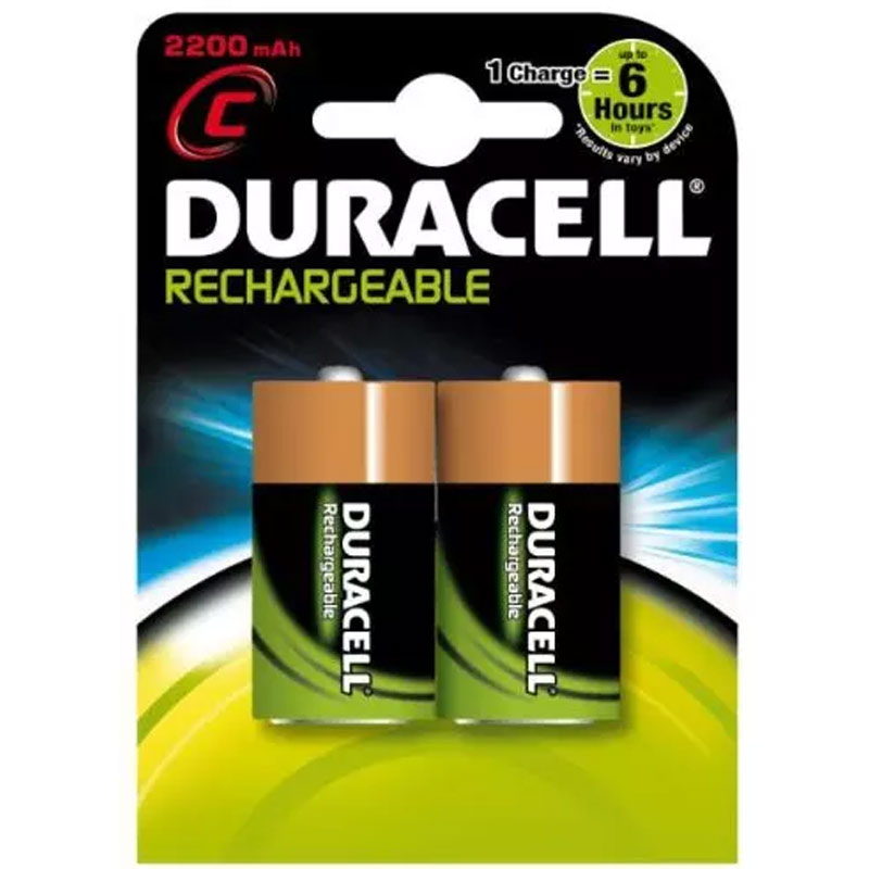 Duracell StayCharged 2200mAh C Rechargeable Batteries - 2 Pack