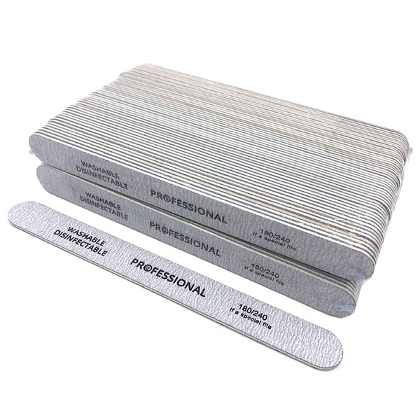 100 x wooden nail files for manicure 180/240 strong thick gray sandpaper nail art buffer sanding file disposable lima tools