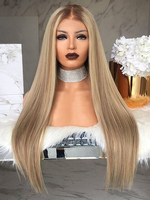 Long Center Parting Straight Party Capless Synthetic Wig
