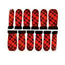 12pcs motif rouge art filigrane autocollants nail c3-009