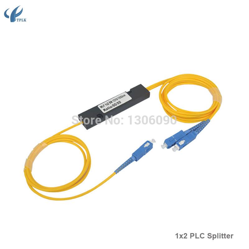 1X2 fiber optic PLC splitter with SC/UPC connector Coupler FTTH PLC Splitter SC FBT Optical Fiber free shipping