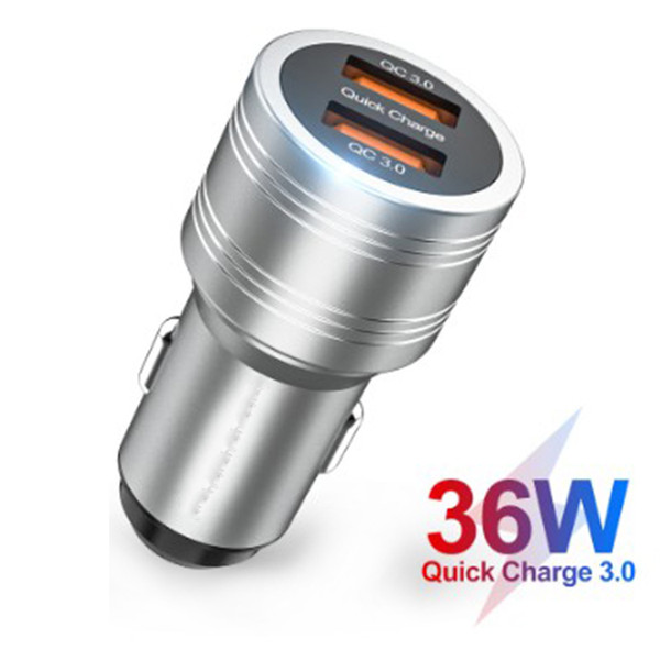 36W Quick Charge 3.0 Dual QC Car Charger for iPhone Samsung Fast Car Charging for Huawei Xiaomi Mobile Phone USB Charger