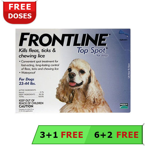 Frontline Top Spot Medium Dogs 23-44lbs (Blue) 6 + 2 Free Pipette