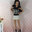 poupée barbie laine noir et blanc outfit