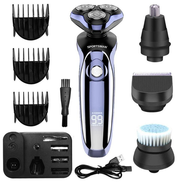 multifunction men washable rechargeable electric shaver electric shaving beard machine razor usb rechargeable