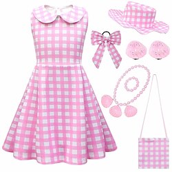 Doll Dress Outfits Girls' Movie Cosplay Retro Vintage Hot Pink Pink Dress Bow Bag Masquerade Polyester miniinthebox