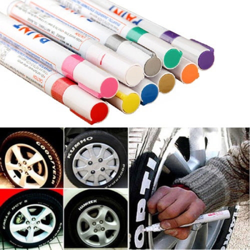 12 Colors Waterproof Pen Car Tyre Tire Tread Rubber Metal Permanent Paint Markers Graffiti Oily Marker Pen