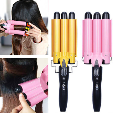 Ceramic Triple Barrel Hair Iron Curler Roller Wand Wave Curly Styling Tools
