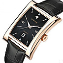 WWOOR Men's Wrist Watch Quartz Leather Black / Brown 30 m Calendar / date / day Cool Analog Casual Fashion - Black / Silver White / Brown Gold