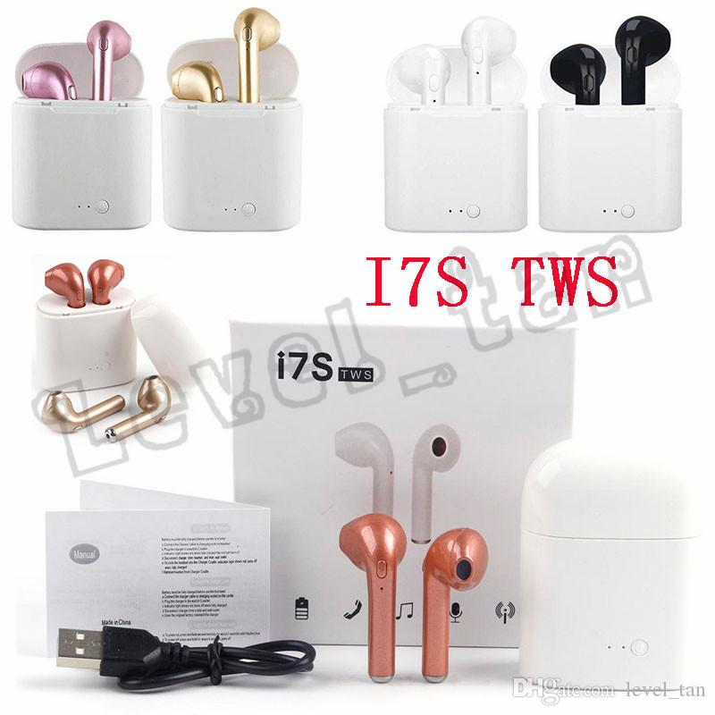 I7S TWS Bluetooth Headphone with Charger Case Twins Wireless Earbuds Earphones for iPhone X IOS iPhone Android Samsung with Retail Packing