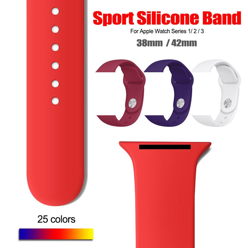 Luxury Brand Factory Supply Watchband Brand Straps Soft Silicon Wristband Bracelet 38mm 42mm for Apple Watch Iwatch