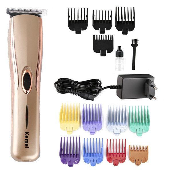kemei rechargeable men hair trimmer with 4 combs rose gold electric hair clipper shaver razor cutting machine