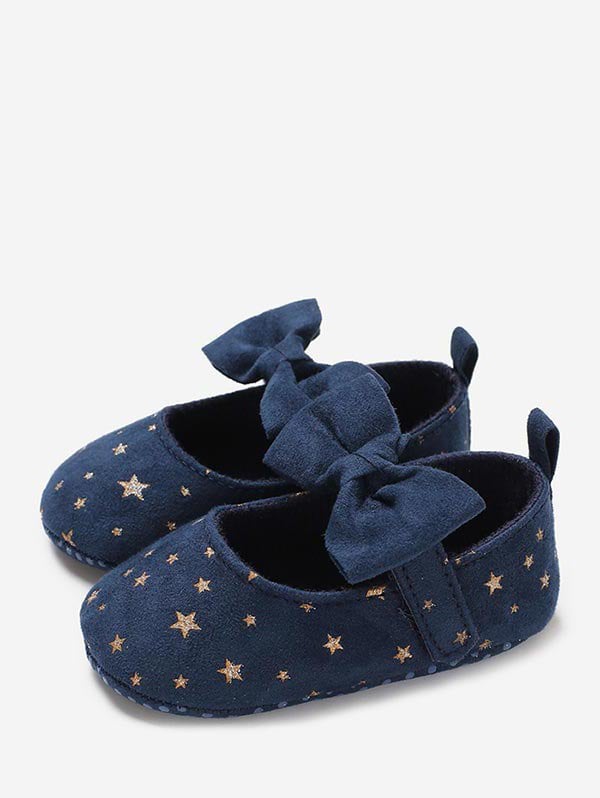 Star Print Bow Baby Toddler Shoes