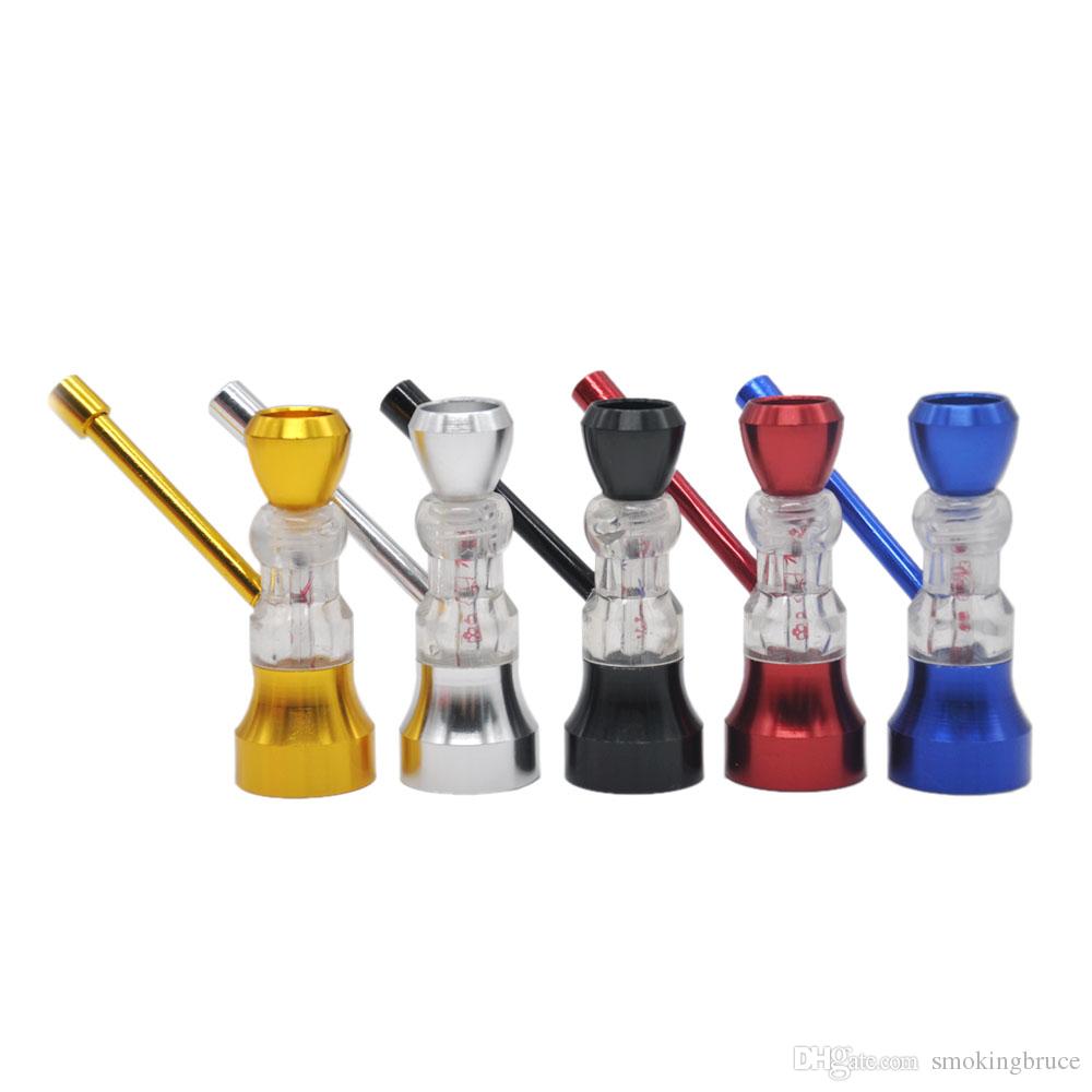 High Quality Mini Hookah for Smoking Cigarette Metal Smoking Water Pipe With 3 Color Pipe Screen Glass Pipe Small Shisha Hookah