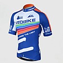 VEOBIKE Men 's Summer Breathable Polyester Short Sleeve Cycling Jersey - Blue