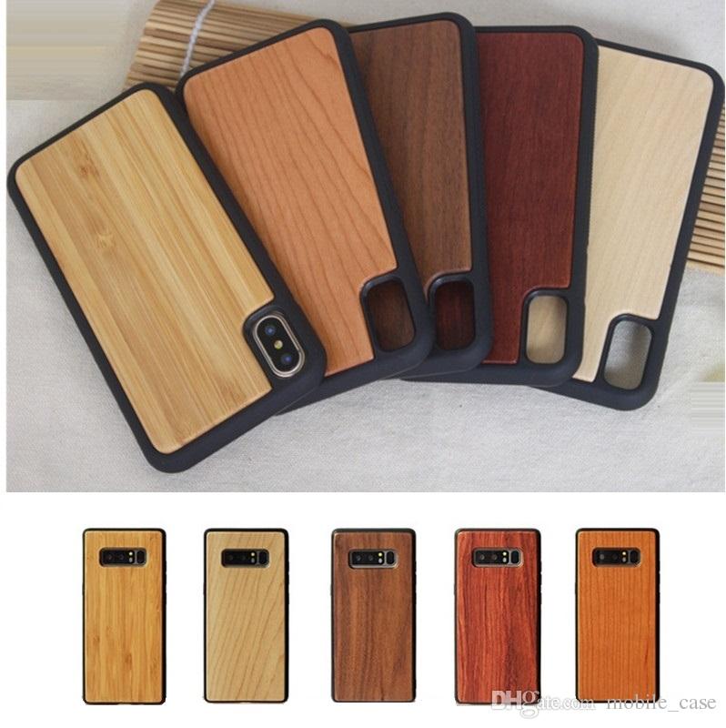 Natural Wood Soft TPU Wooden Phone Case For iPhone XS MAX XR X 6 7 8 Plus Shockproof Protection Case Cover For Samsung S10 Plus S9 S8 Note 9