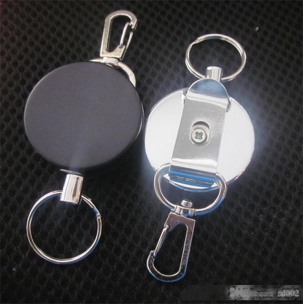 novel keychain resilience pull steel wire rope key ring anti lost multi color keys buckle practical 3 5nb cc