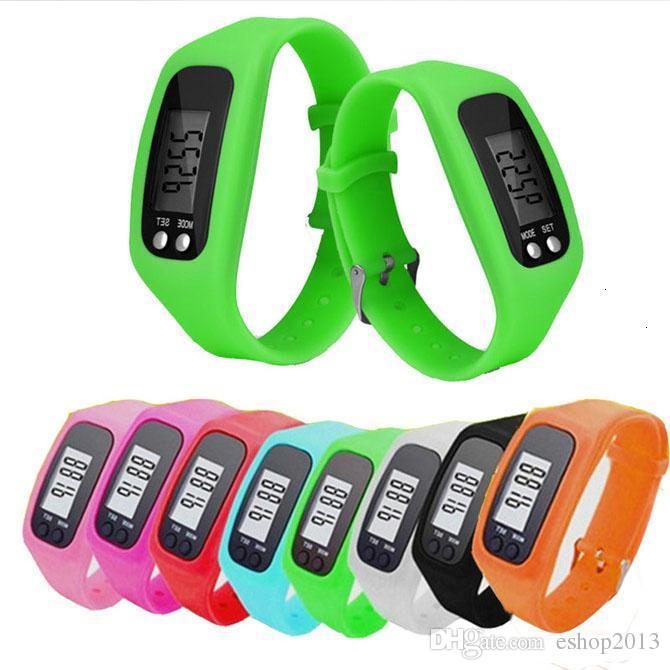 High Quality Digital LED Pedometer Smart silicone Run Step Walking Distance Calorie Counter Wristband Watch Bracelet Colorful Pedometers