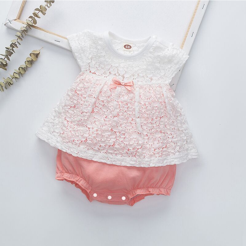 Baby Elegant Lace Decor Bodysuit
