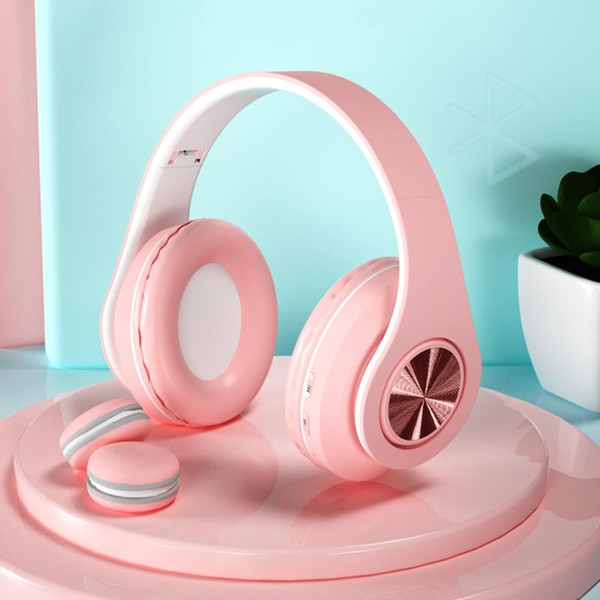 inpods Boom Portable Wireless Headphones Bluetooth Stereo Foldable Headset Pink Popsocke Mp3 Adjustable Earphones with Mic Music