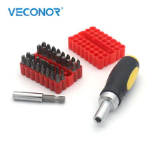 Veconor Ratchet Screwdriver Set with 32 Pieces Bits and Extension Rod Mini Screwdriving Tools