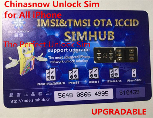 Free DHL Original Chinasnow Unlock SIM MIX V1.39 for iP6-XR 11 12Series with ICCID & IMSI & TMSI Mode Unlock Sim Card Gevey Pro