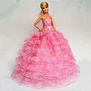 poupée barbie fille douce robe de princesse rose 7 couches
