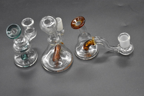 mini oil rig bong Glass Water Pipes Bongs Pyrex Water Bongs with 14mm Joint Beaker Bong dab rig Water tobacco smoking Pipes