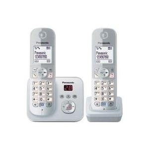 Panasonic KX TG6822 - Schnurlostelefon - Anrufbeantworter mit Rufnummernanzeige - DECT - Pearly Silver + zusätzliches Handset (KX-TG6822GS)