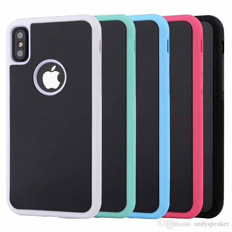 For iPhone X Anti-gravity Case Magical Adsorbed Protective Cover PC+TPU Material Colorful Case with Opp Bag 50pcs/up