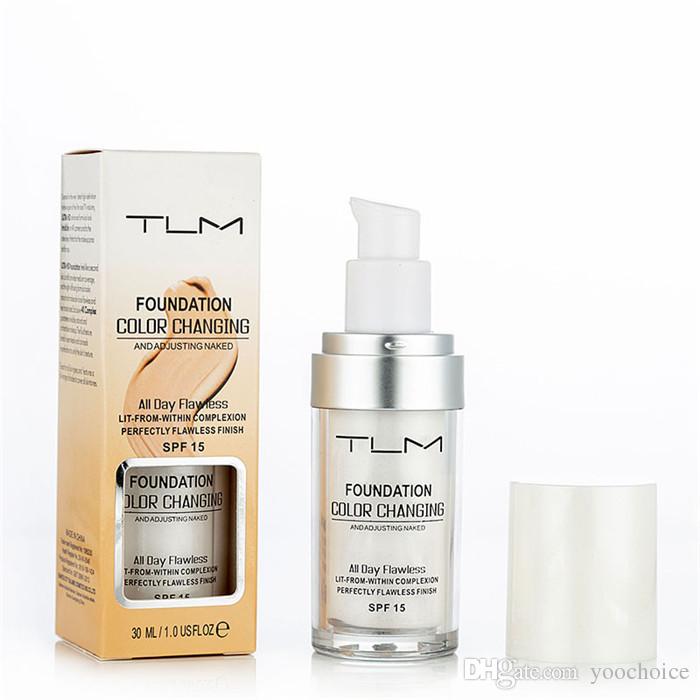 TLM Flawless Color Changing Foundation 30ml Liquid Base Makeup Change To Your Skin Tone By Just Blending Free DHL 60pcs