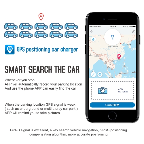 F88 GPS Car Charger Vehicle GPS Tracker Support APP
