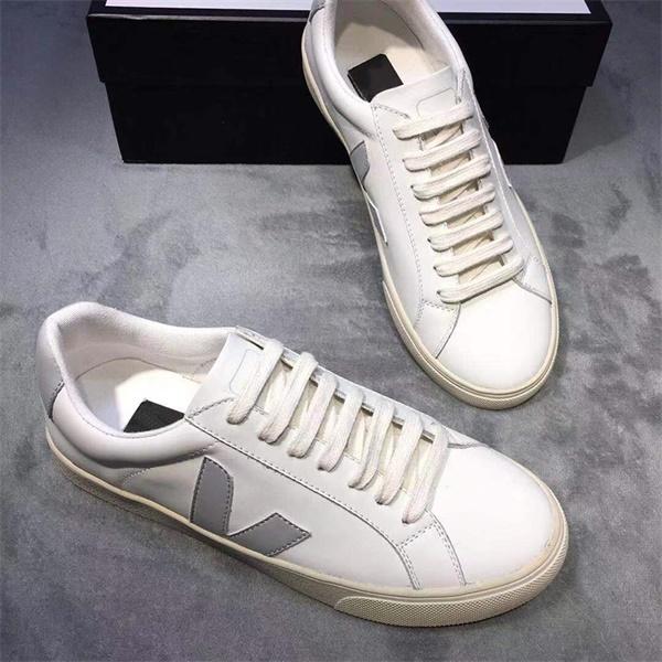 New Mens Veja V-10 Leather Extra Sneakers Women ESPLAR Calfskin Trainers Fashion White Low-top Chaussures Breathable Running Shoes US4-11