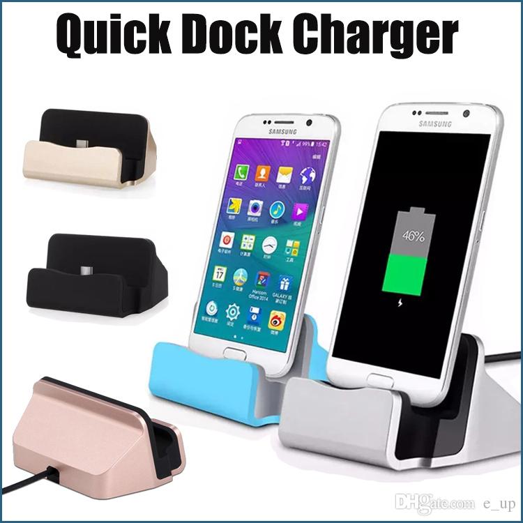Micro USB 2.0 Quick Charger Docking Stand Station Charging Dock For Type-c i6 i7 Plus For Samsung S8 S6 S7 edge
