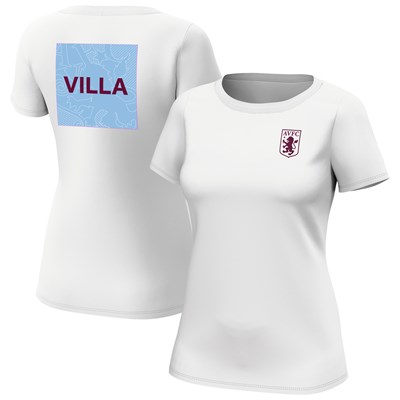 Aston Villa Box Logo T-Shirt - White - Womens